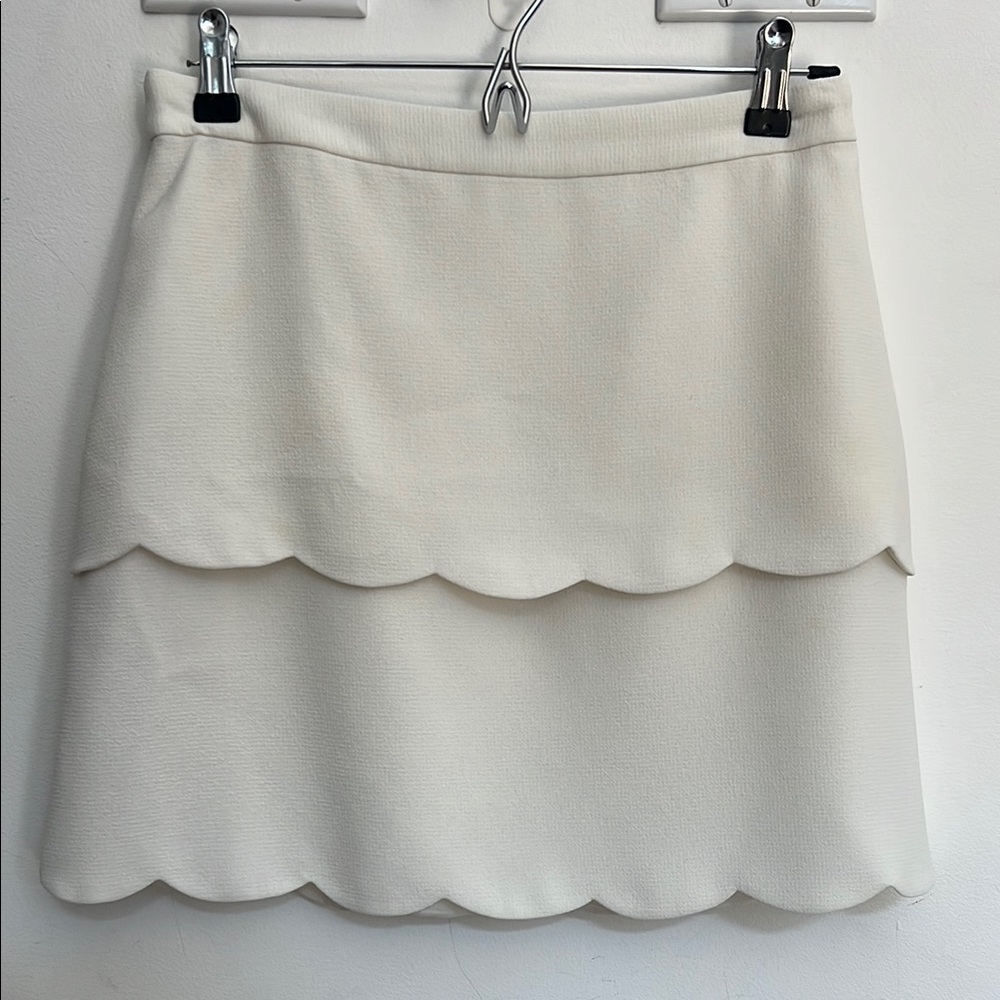 Club Monaco Cream Tiered Mini Skirt Work